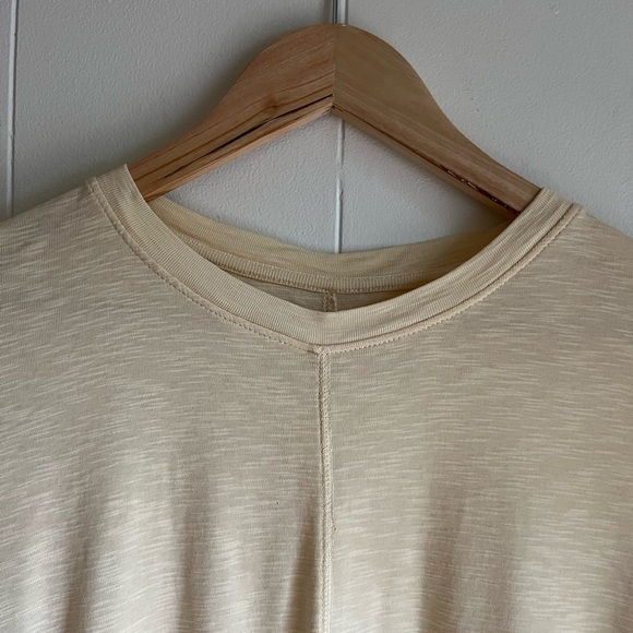 J. Jill Pima Elliptical Tunic Heathered Cream Yellow Coastal Grandma Beach Sz Lg - Picture 4 of 8